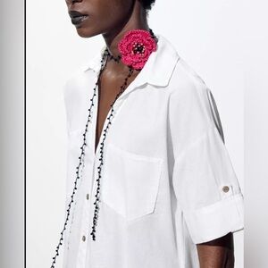 🔥🔥Zara Raffia flower necklace